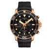 Seastar 1000 Chronograph Rubber Women's Watch In Rose Gold-Tone Ion-Plated Stainless Steel, 45.5Mm