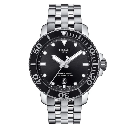 Seastar 1000 Powermatic 80 Black Men's Watch In Stainless Steel, 43Mm