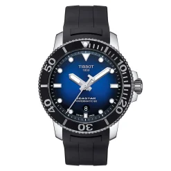 Seastar 1000 Powermatic 80 Rubber Men's Watch In Black Ion-Plated Stainless Steel, 43Mm