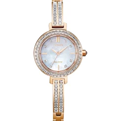 Silhouette Crystal Women's Watch In Rose Gold-Tone Ion-Plated Stainless Steel, 25Mm