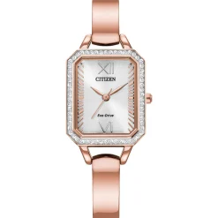 Silhouette Crystal Women's Watch In Rose Gold-Tone Ion-Plated Stainless Steel