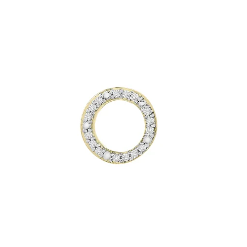 Single Diamond Stud Earring With Open Circle