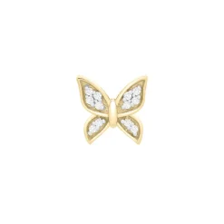 Single Stud Earring Butterfly With Diamond Accents