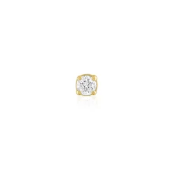 Single Stud Solitaire Diamond Accent Earring In 10K Yellow Gold