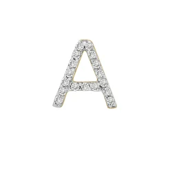 Single-Letter Stud Earring With Diamond Accents In