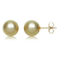 South Sea Pearl Earrings In 14K Yellow Gold