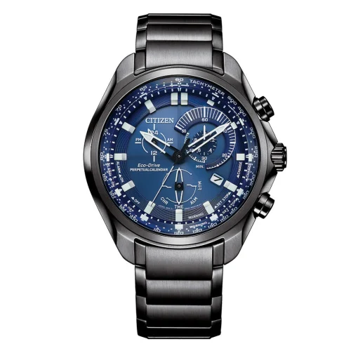 Sport Chronograph Blue Men's Watch In Gray Ion-Plated Stainless Steel