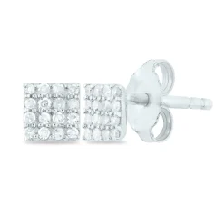 Square Multi-Diamond Stud Earrings (1/10 Ct. Tw.)