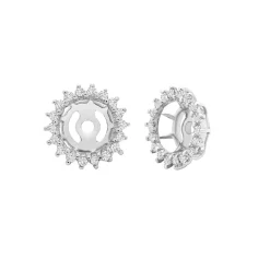 Starburst Diamond Earring Jackets In 10K White Gold (1/10 Ct. Tw.)