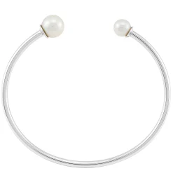 Sterling Silver Cuff With White Freshwater Cultured Pearl
