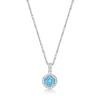 Swiss Blue Topaz & 1/10 Ct. Tw. Diamond Pendant In Sterling Silver