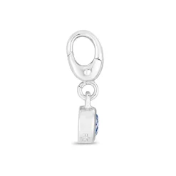 Swiss Blue Topaz Birthstone Charm In Sterling Silver