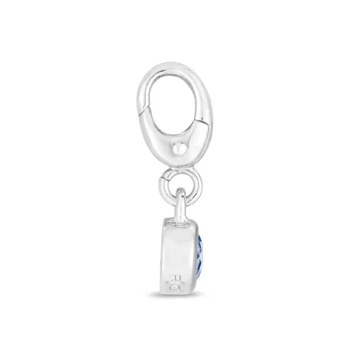 Swiss Blue Topaz Birthstone Charm In Sterling Silver