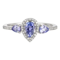 Tanzanite & 1/10 Ct. Tw. Diamond Ring In 10K White Gold
