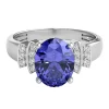 Tanzanite & 1/10 Ct. Tw. Diamond Ring In 14K White Gold