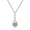 Tanzanite & 1/7 Ct. Tw. Diamond Pendant In 10K White Gold