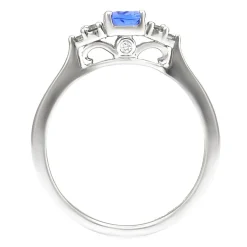 Tanzanite & 1/10 Ct. Tw. Diamond Ring In 10K White Gold