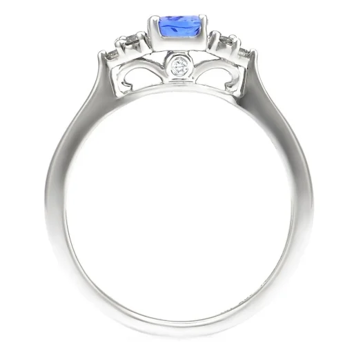 Tanzanite & 1/10 Ct. Tw. Diamond Ring In 10K White Gold