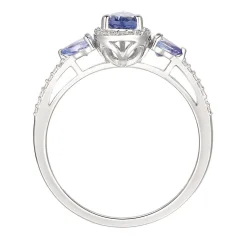 Tanzanite & 1/10 Ct. Tw. Diamond Ring In 10K White Gold