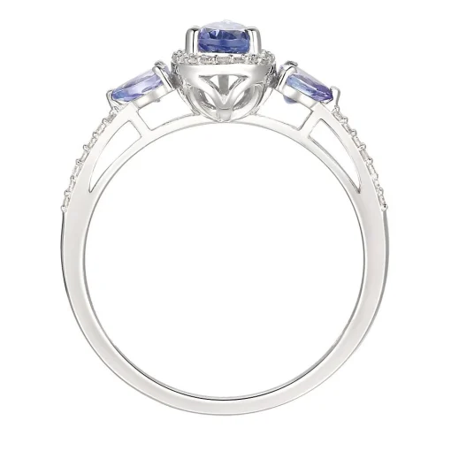 Tanzanite & 1/10 Ct. Tw. Diamond Ring In 10K White Gold
