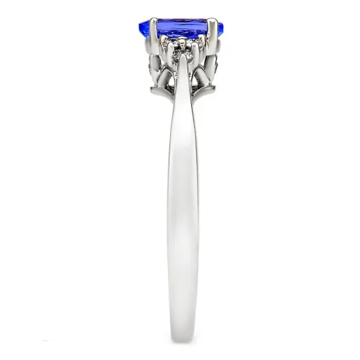 Tanzanite & 1/10 Ct. Tw. Diamond Ring In 10K White Gold
