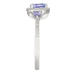 Tanzanite & 1/10 Ct. Tw. Diamond Ring In 10K White Gold