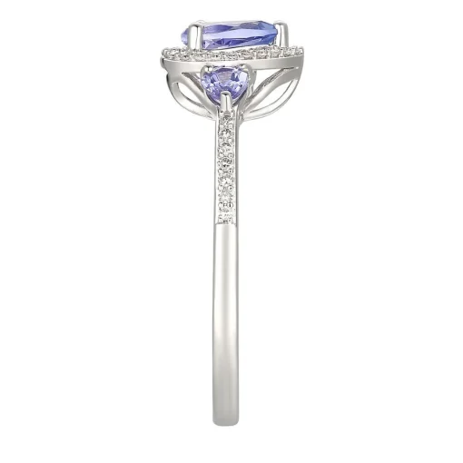 Tanzanite & 1/10 Ct. Tw. Diamond Ring In 10K White Gold