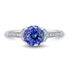 Tanzanite & Diamond Ring In 14K White Gold (1/10 Ct. Tw.)