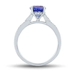 Tanzanite & Diamond Ring In 14K White Gold (1/10 Ct. Tw.)