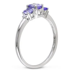 Tanzanite & Diamond Ring In 10K White Gold