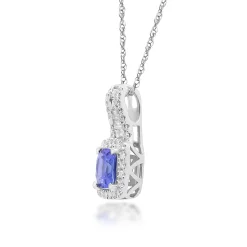 Tanzanite And Diamond Pendant In 14K White Gold (3/8 Ct. Tw.)
