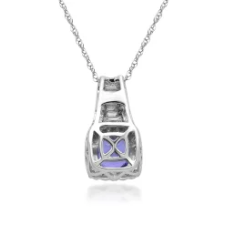 Tanzanite And Diamond Pendant In 14K White Gold (3/8 Ct. Tw.)