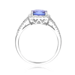 Tanzanite And Diamond Ring In 14K White Gold (7/8 Ct. Tw.)