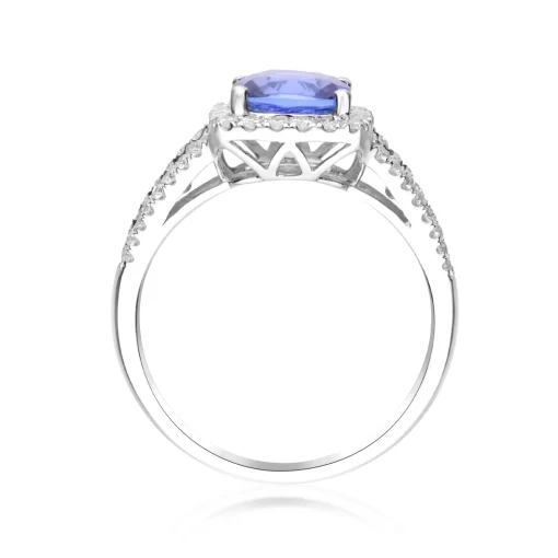 Tanzanite And Diamond Ring In 14K White Gold (7/8 Ct. Tw.)