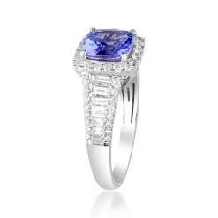 Tanzanite And Diamond Ring In 14K White Gold (7/8 Ct. Tw.)