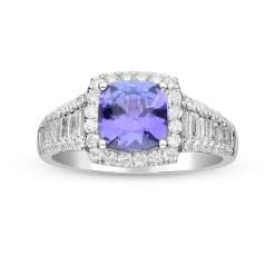 Tanzanite And Diamond Ring In 14K White Gold (7/8 Ct. Tw.)