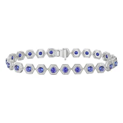 Tanzanite And Lab Created White Sapphire Bracelet In Sterling Silver