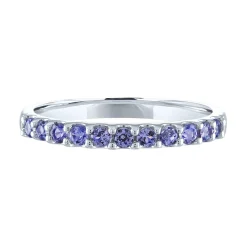 Tanzanite Band In 10K White Gold
