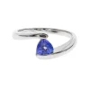 Tanzanite Triangle Bypass Ring In Sterling Silver