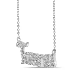 Taurus Lab Created White Sapphire Necklace In Sterling Silver