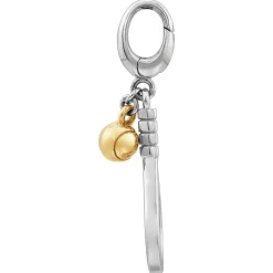 Tennis Racket Charm In Sterling Silver