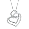 The Beat Of Your Heart® Diamond Double Heart Pendant In Sterling Silver