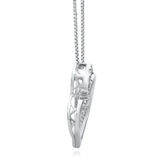 The Beat Of Your Heart® Diamond Double Heart Pendant In Sterling Silver