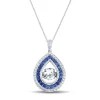 The Beat Of Your Heart® Lab Created Blue & White Sapphire Pendant In Sterling Silver