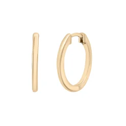 Thin Huggie Hoop Earrings In Vermeil, 18Mm