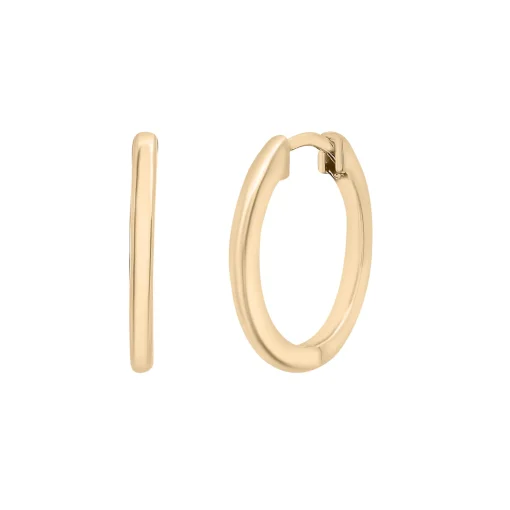 Thin Huggie Hoop Earrings In Vermeil, 18Mm