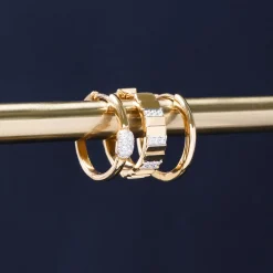 Thin Huggie Hoop Earrings In Vermeil, 18Mm