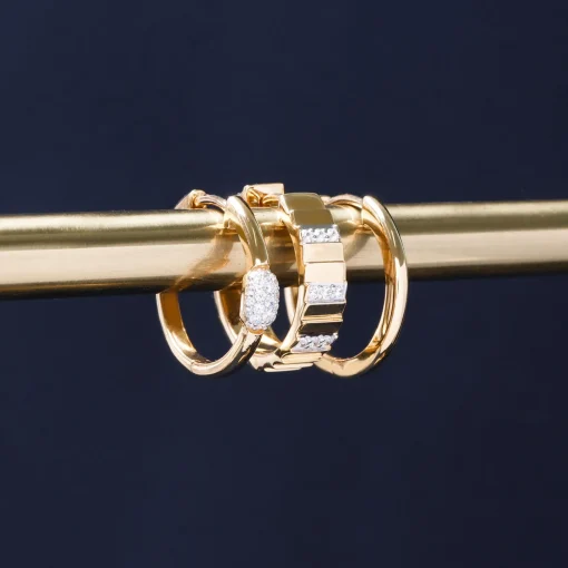Thin Huggie Hoop Earrings In Vermeil, 18Mm