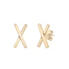 Thin 'X' Stud Earrings In Vermeil