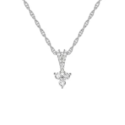 Three Stone Diamond Pendant In 10K White Gold (1/4 Ct. Tw.)